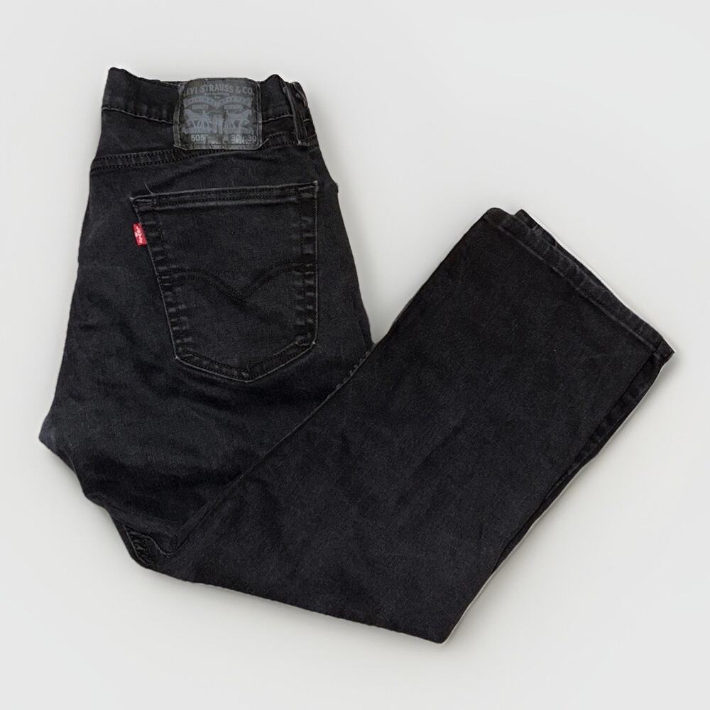 Levi’s 505 Black Denim Jeans Men’s 28x26 Straight Leg Vintage Y2K Grunge